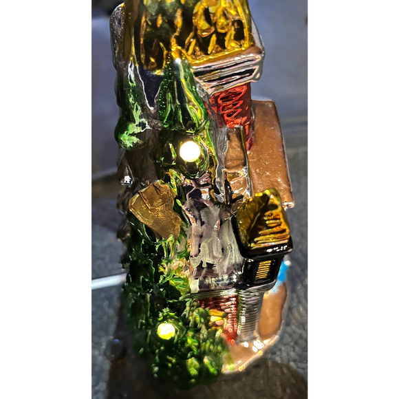 Vintage Small Light-Up Ceramic Christmas Church Choir Metallic Shiny Brite - Picture 5 of 16